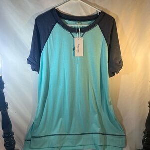 Blue and Gray Women's Top